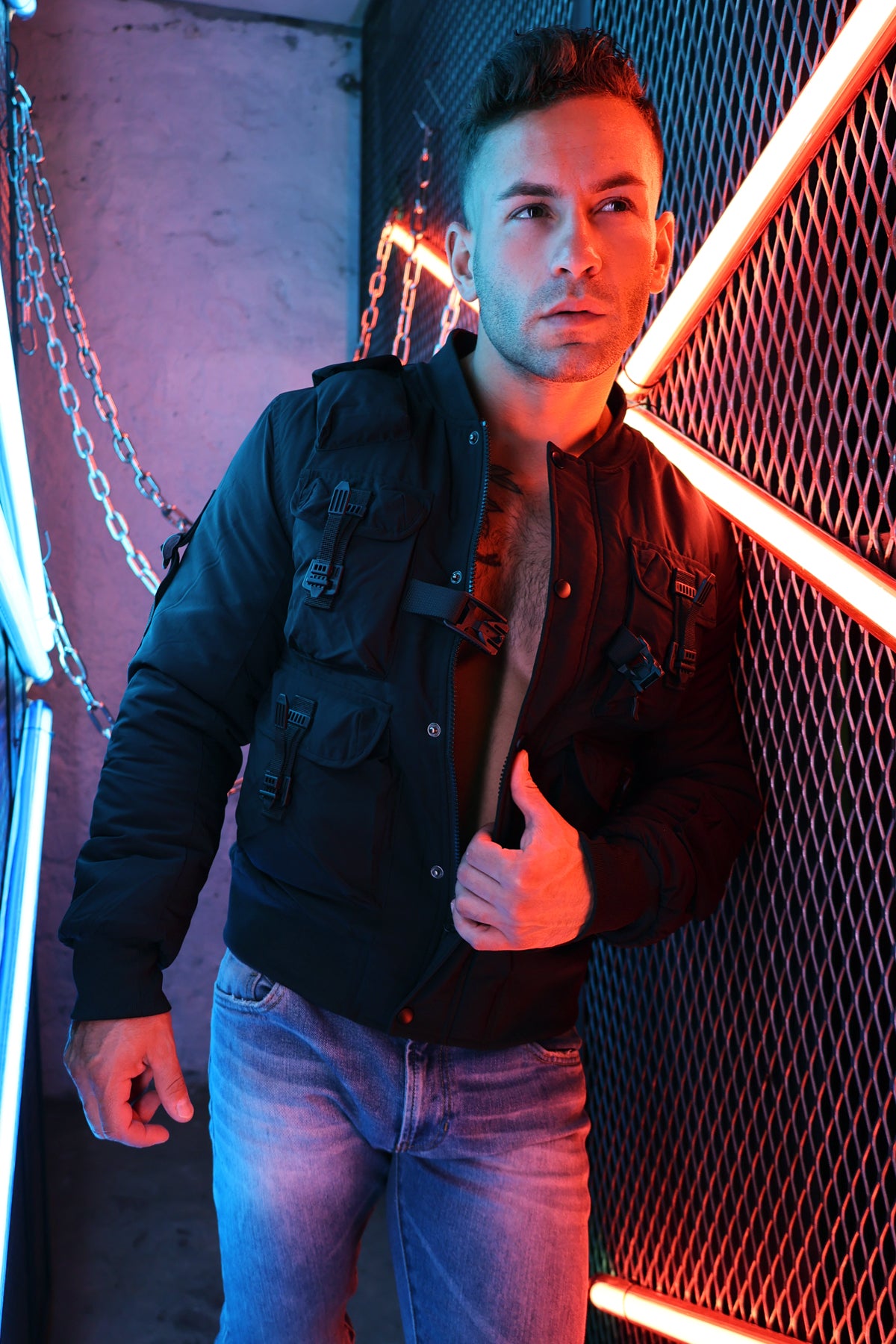 STRAPPED BOMBER JACKET