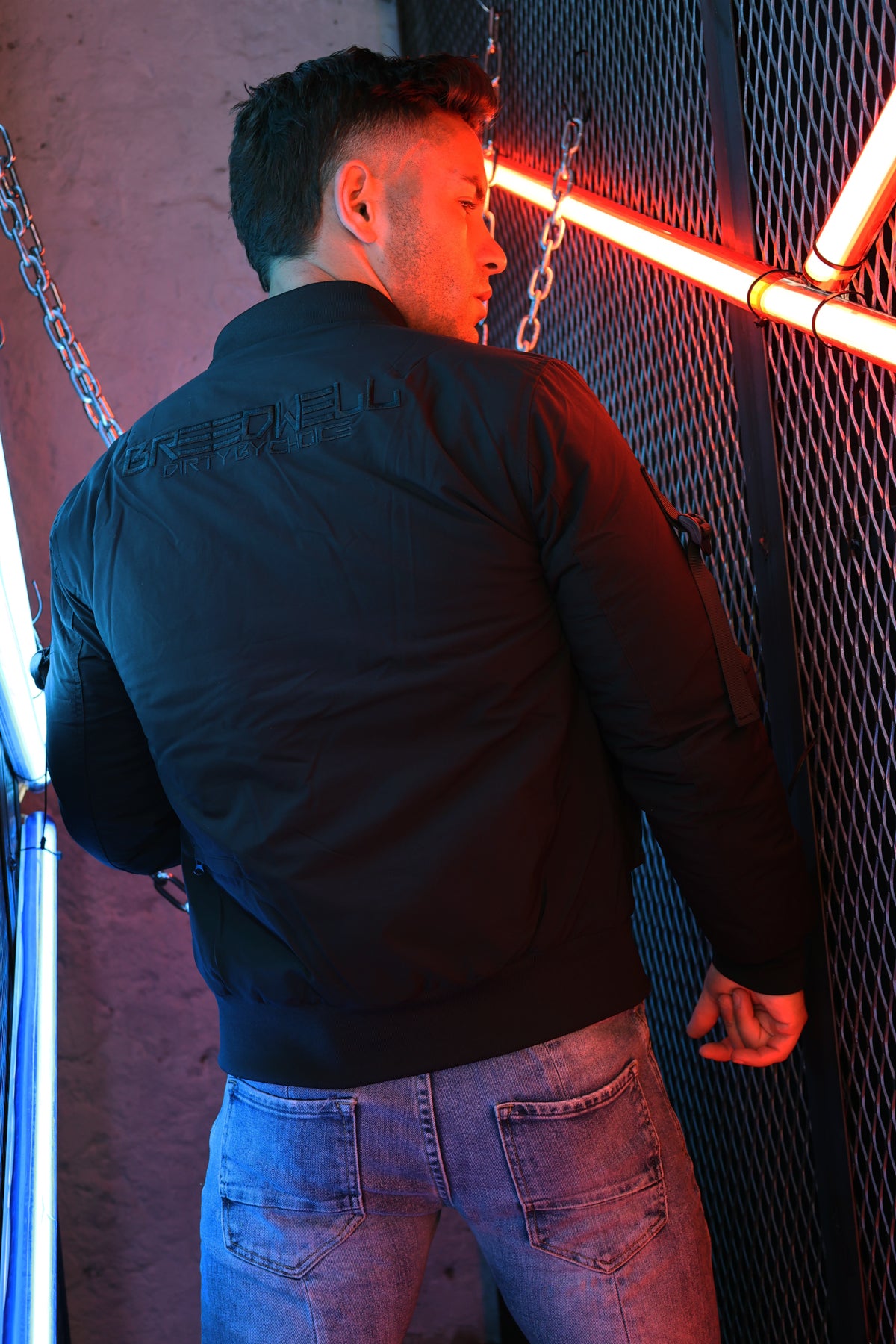 STRAPPED BOMBER JACKET