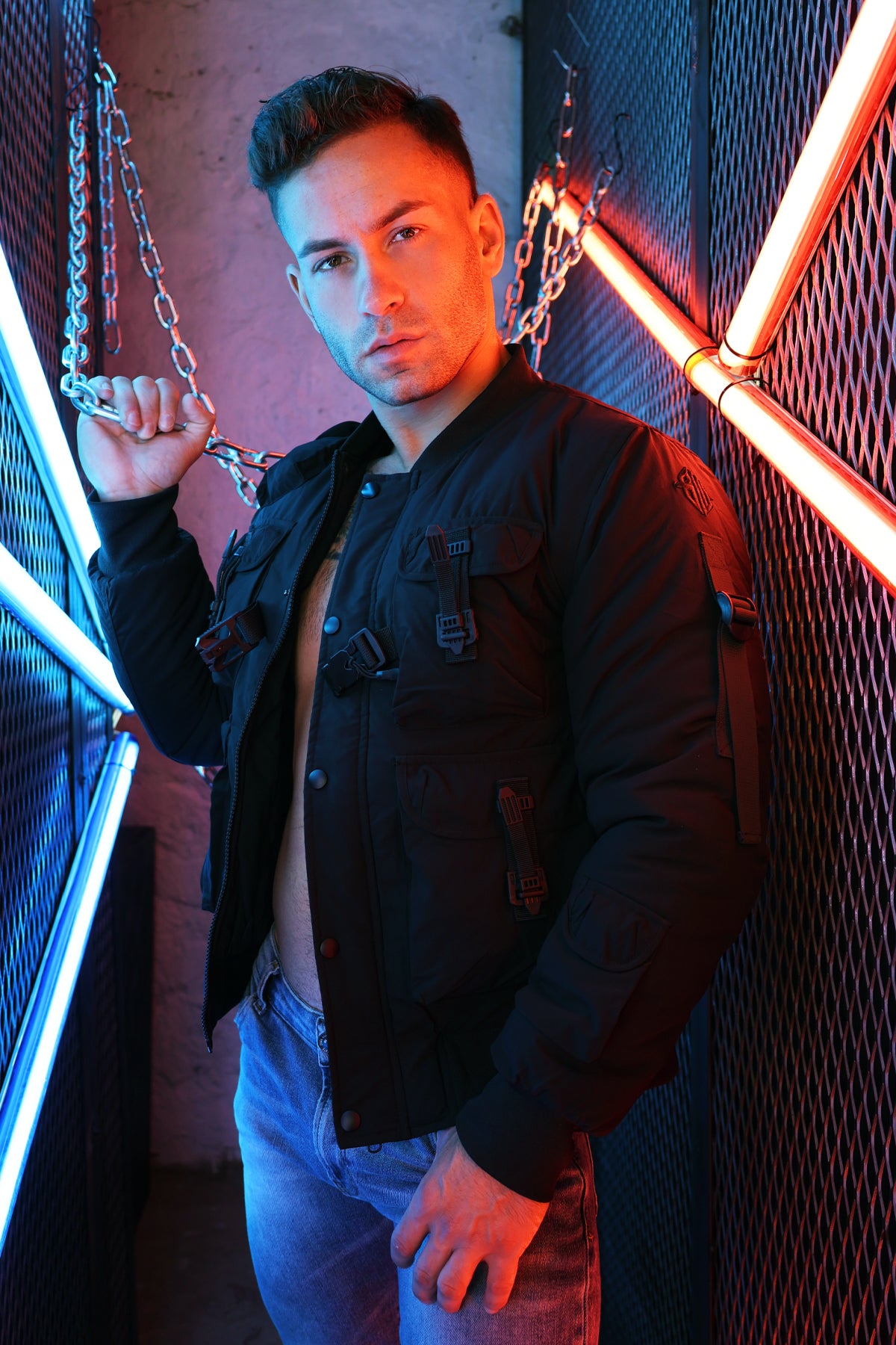 STRAPPED BOMBER JACKET